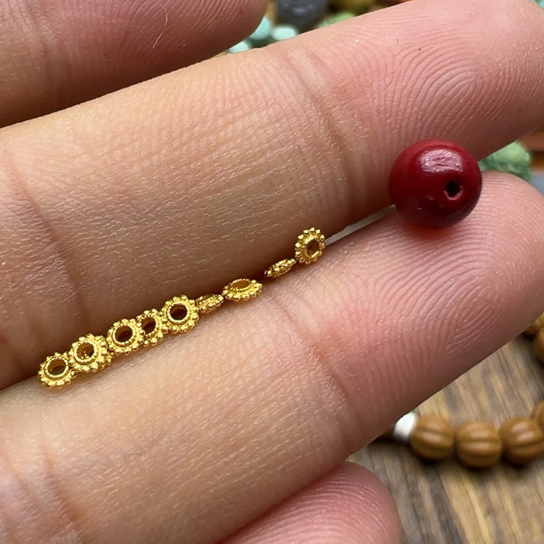 南红玛瑙颈饰银S925镀金镶嵌十颗一组