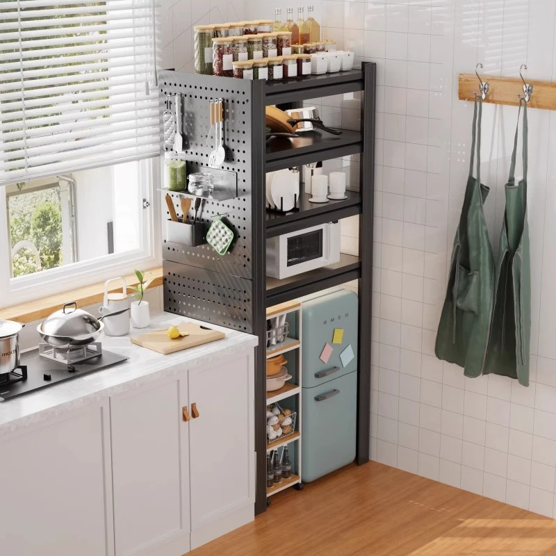 厨房多功能置物架可拆卸冰箱微波炉消毒柜洗碗机落地式收纳铁架子
