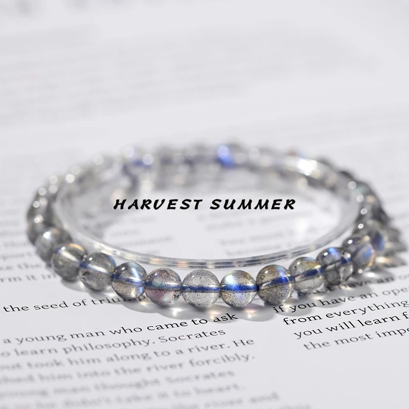 硕夏【徐艺洋同款】天然月光拉长石手串5-6mm多样性发其一SX11