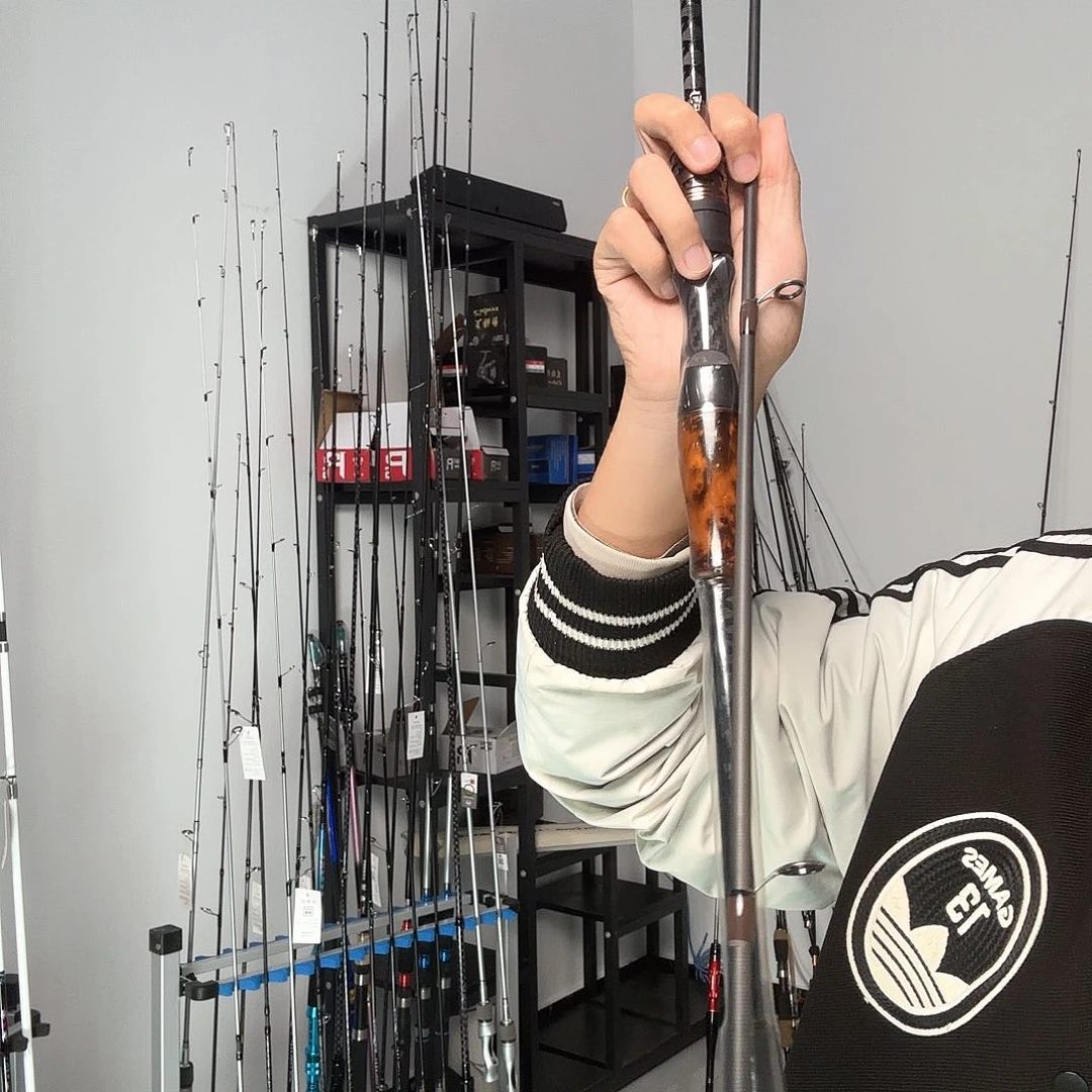 1.98m碳素1.98米直柄分段实木路亚道法