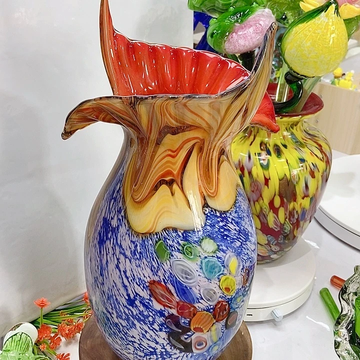 琉璃手工艺品琉璃花瓶高度38厘米12厘米