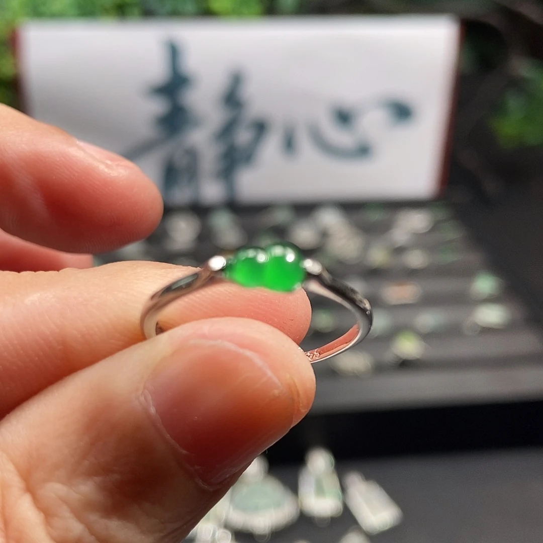 翡翠银S925镶嵌戒指