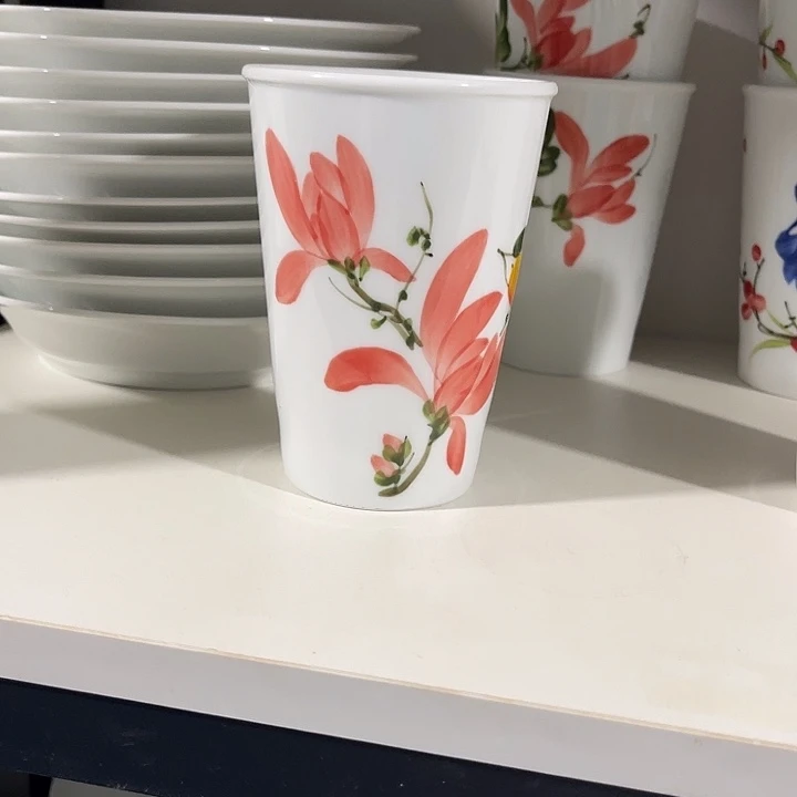 瓷片玉泥粉玉兰可乐杯一个，包邮