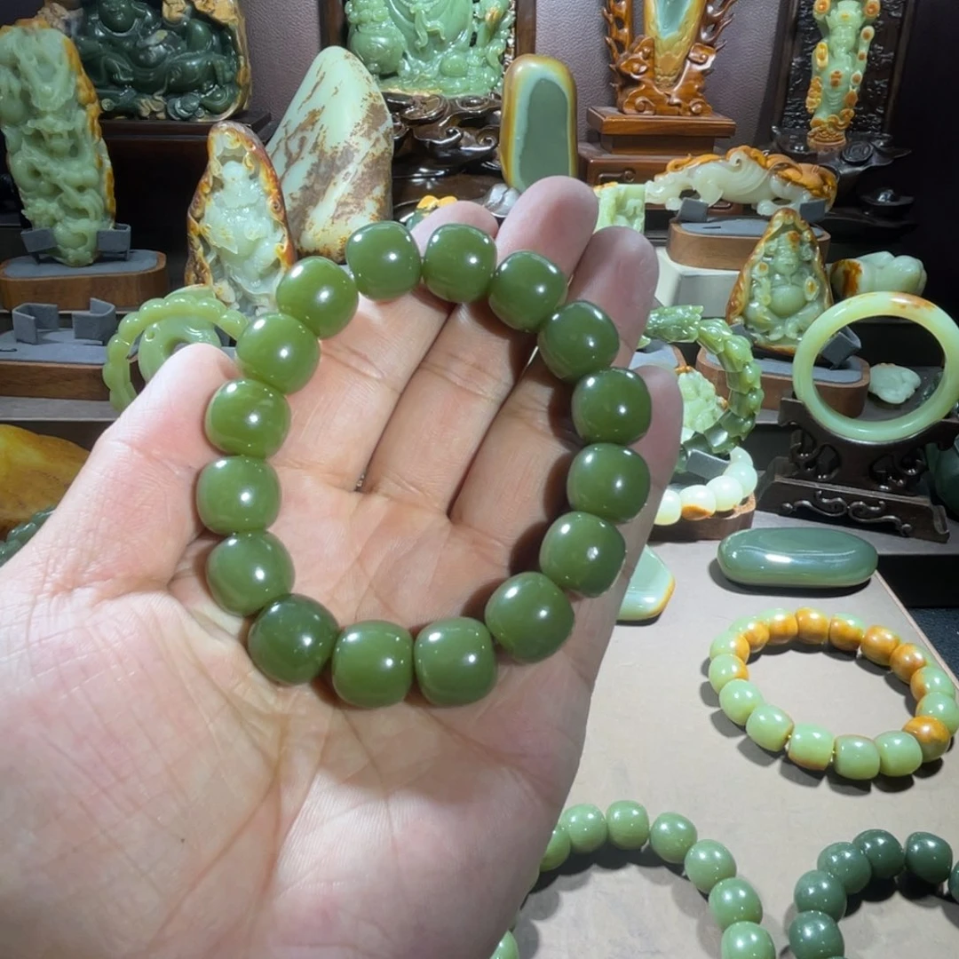 透闪石质玉手串13✖️14未镶嵌