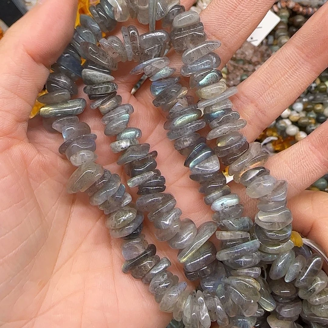 玛瑙/玉髓合金珠宝半成品拉长石8-10mm一条