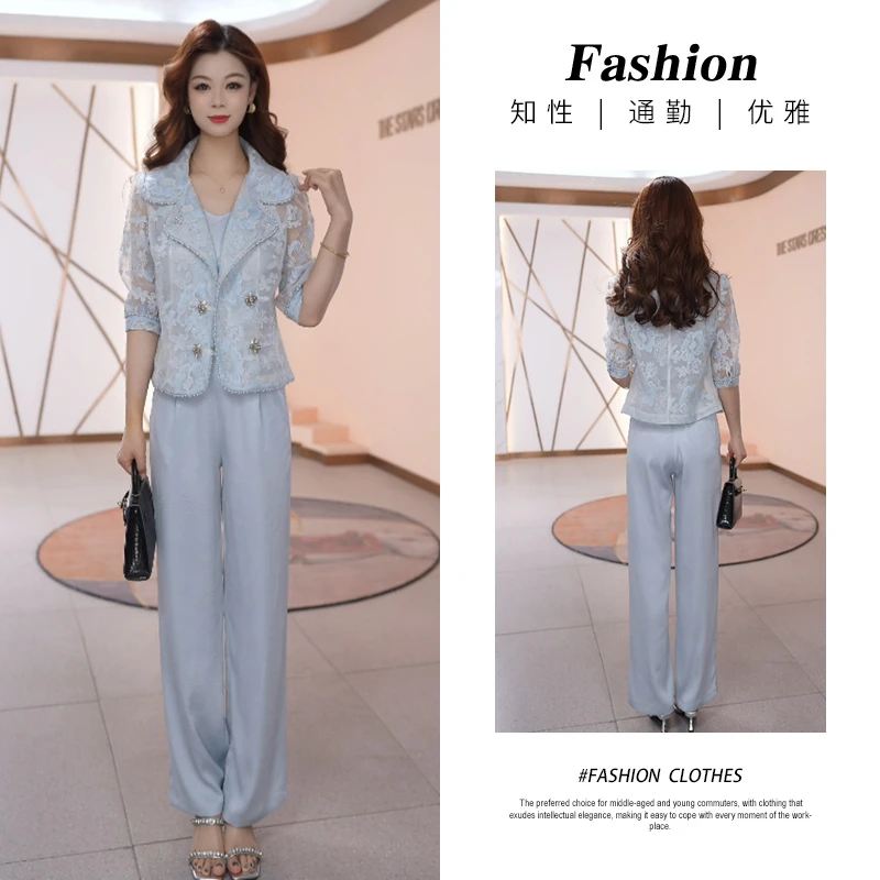 【三件套】春夏新款时尚宽松洋气休闲收腰气质减龄高腰修身女装套