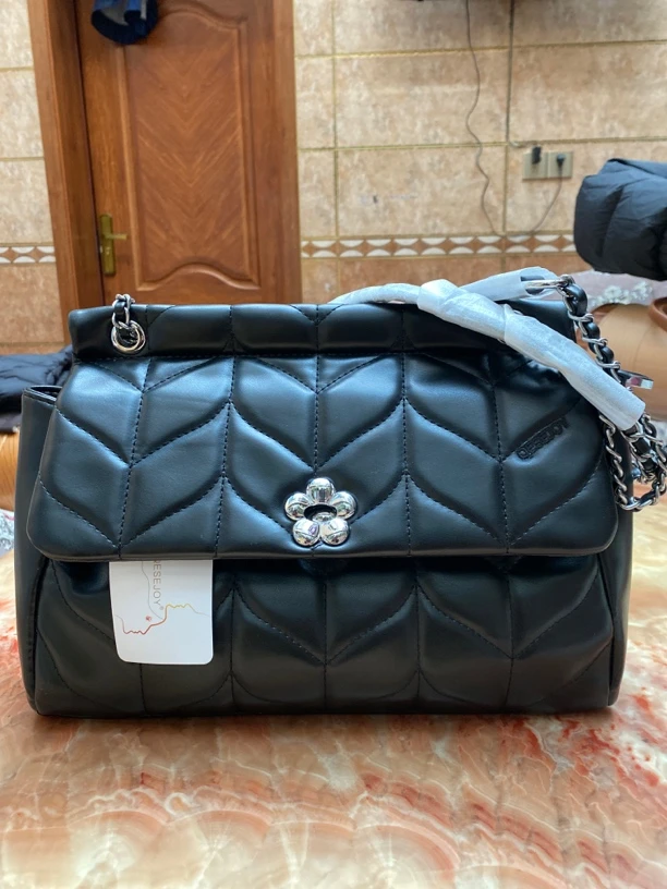 拉链暗袋扣式欧美风单肩包菱格肩包斜挎女士轻奢小香风