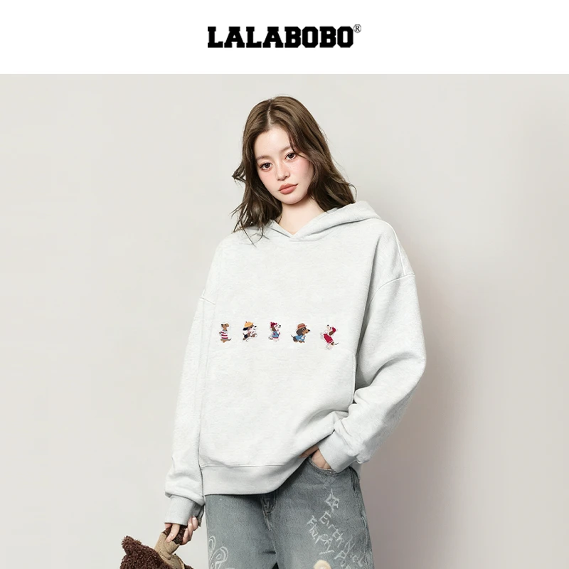 LALABOBO长袖连帽保暖韩系卫衣秋季春秋时尚秋冬FBEC-WSTS14