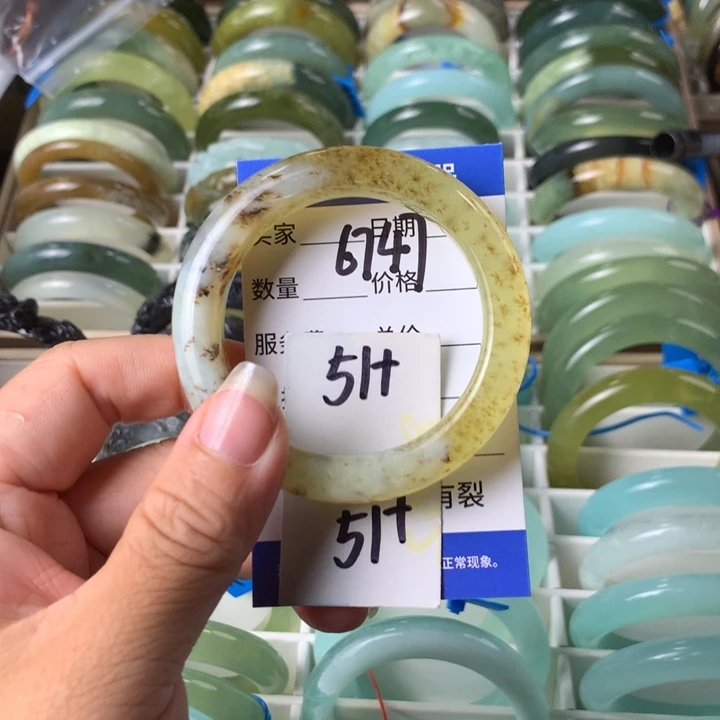 未镶嵌蛇纹石玉手镯6747