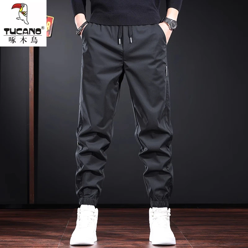 秋季新款速干休闲裤男士2025美式高端束脚冲锋裤户外运动裤子宽松