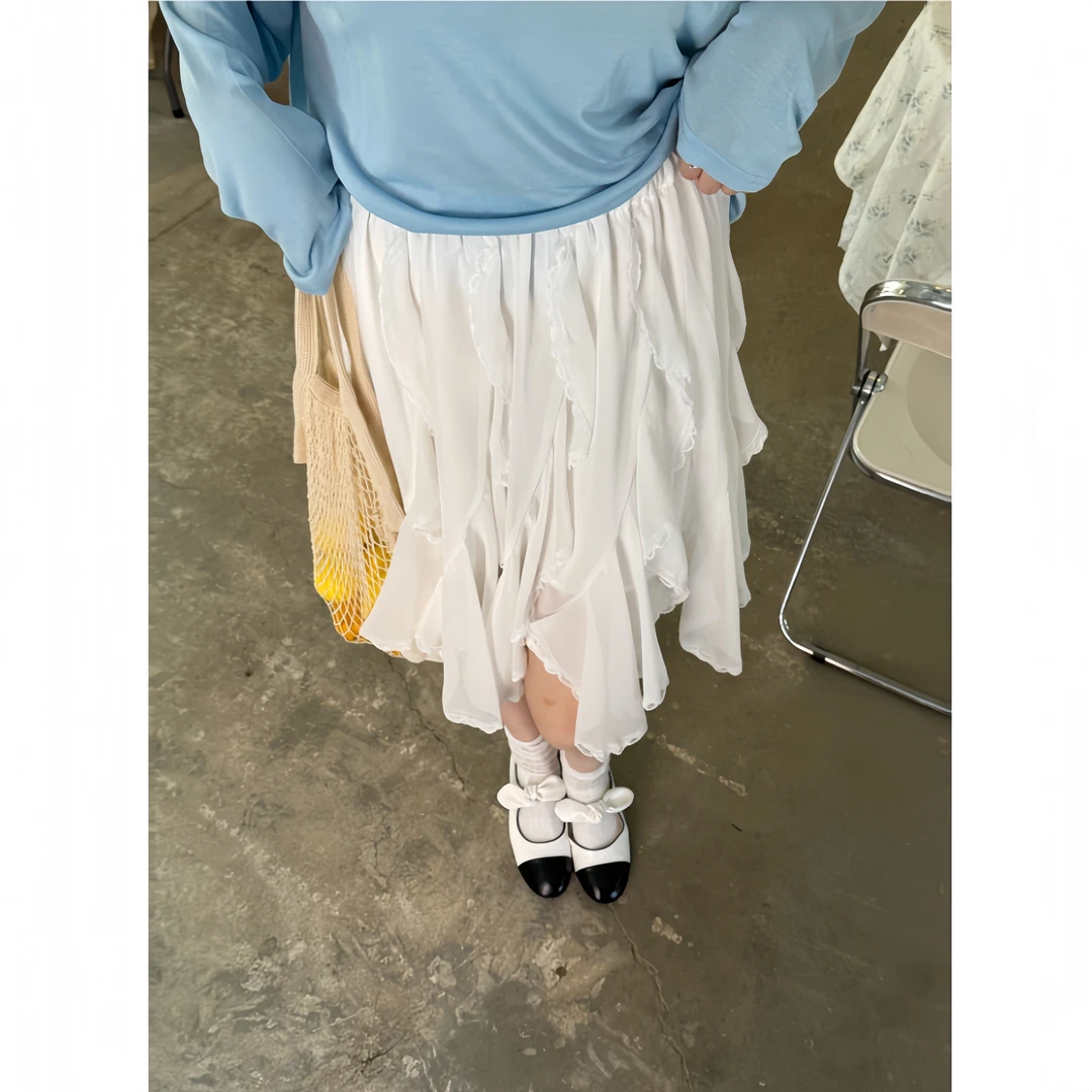 苏苏家不规则高腰蛋糕短裙半身裙