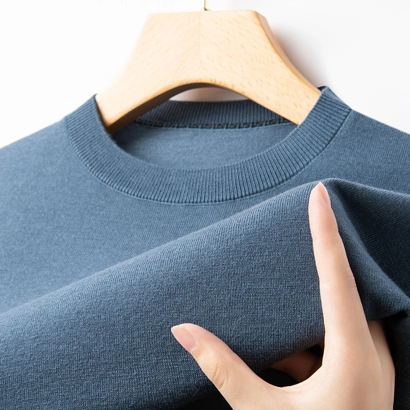 打底衫男士桑蚕丝绵羊毛上衣毛衣长袖针织宽松保暖秋冬休闲百搭羊