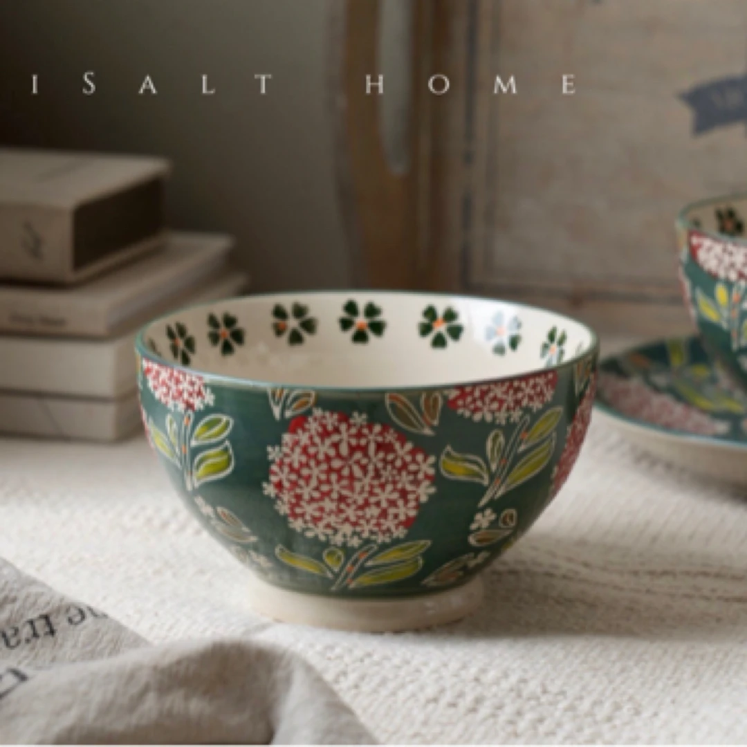 出法国table passio油画手绘浮雕饭碗陶瓷汤碗米饭碗家用釉下彩