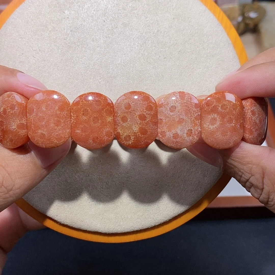 硅化珊瑚（珊瑚玉）手链未镶嵌红冰4