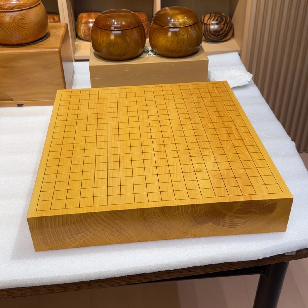 木质No.38捡漏价可本榧2.6寸厚独木盘松川棋盘店作