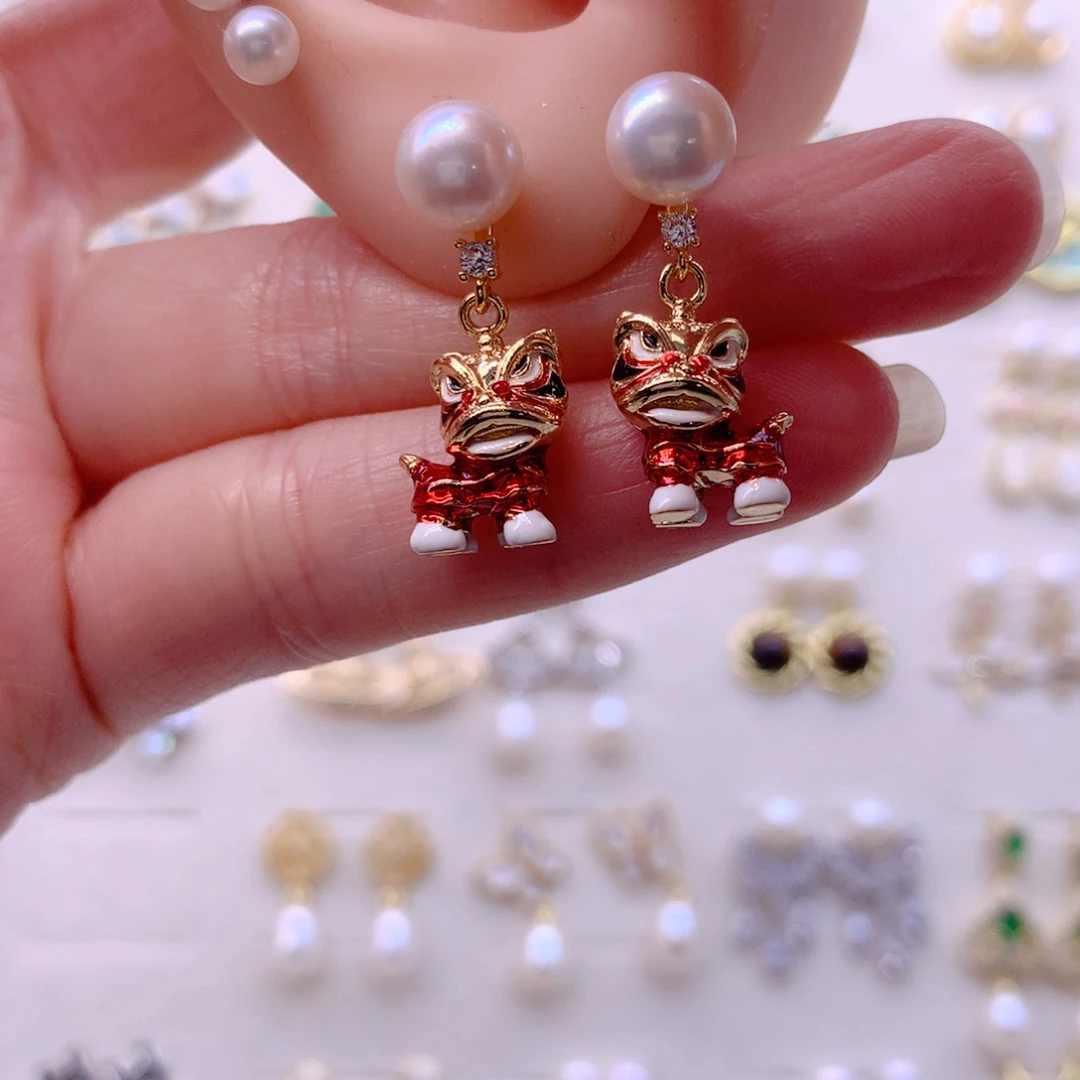 淡水珍珠耳饰合金