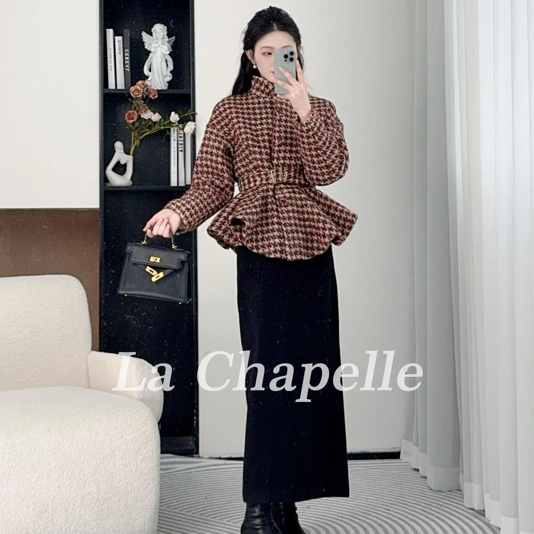 拉夏贝尔25冬现货新款韩版时尚百搭轻奢羽绒外套+半裙 10215 LSC