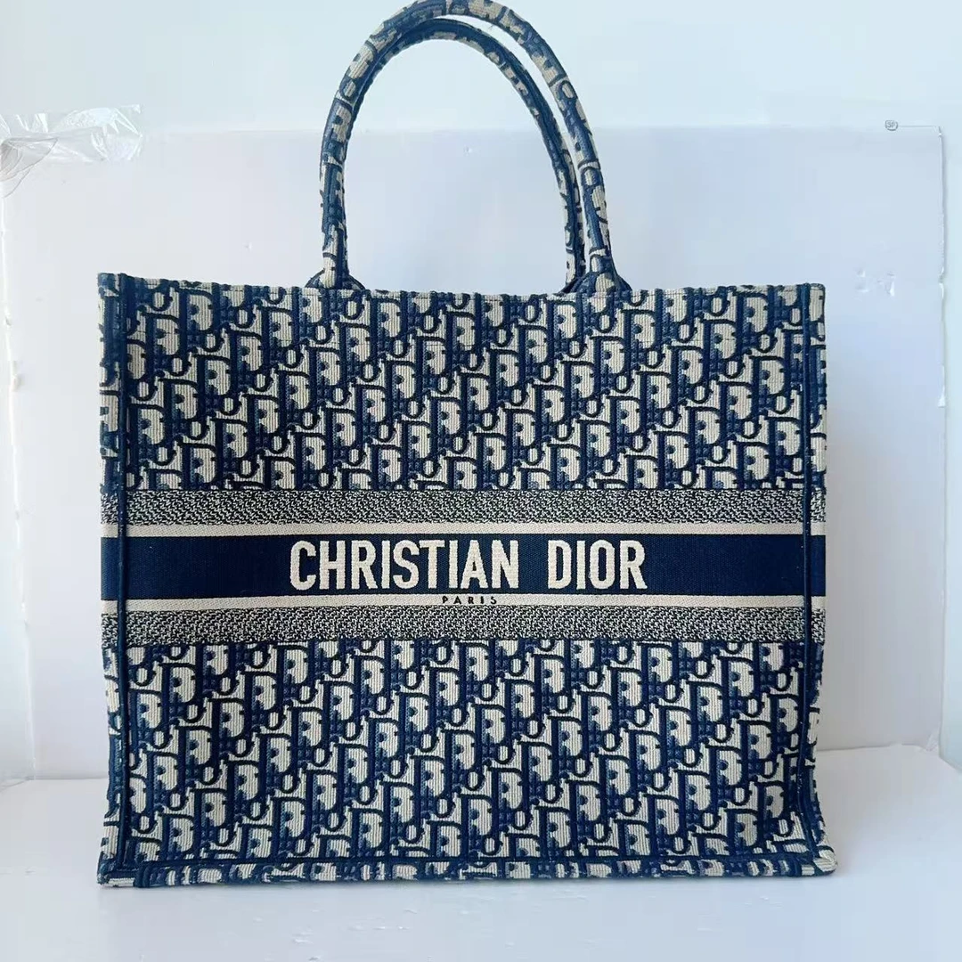 95新 DIOR/迪奥 迪奥老花刺绣款大号托特包