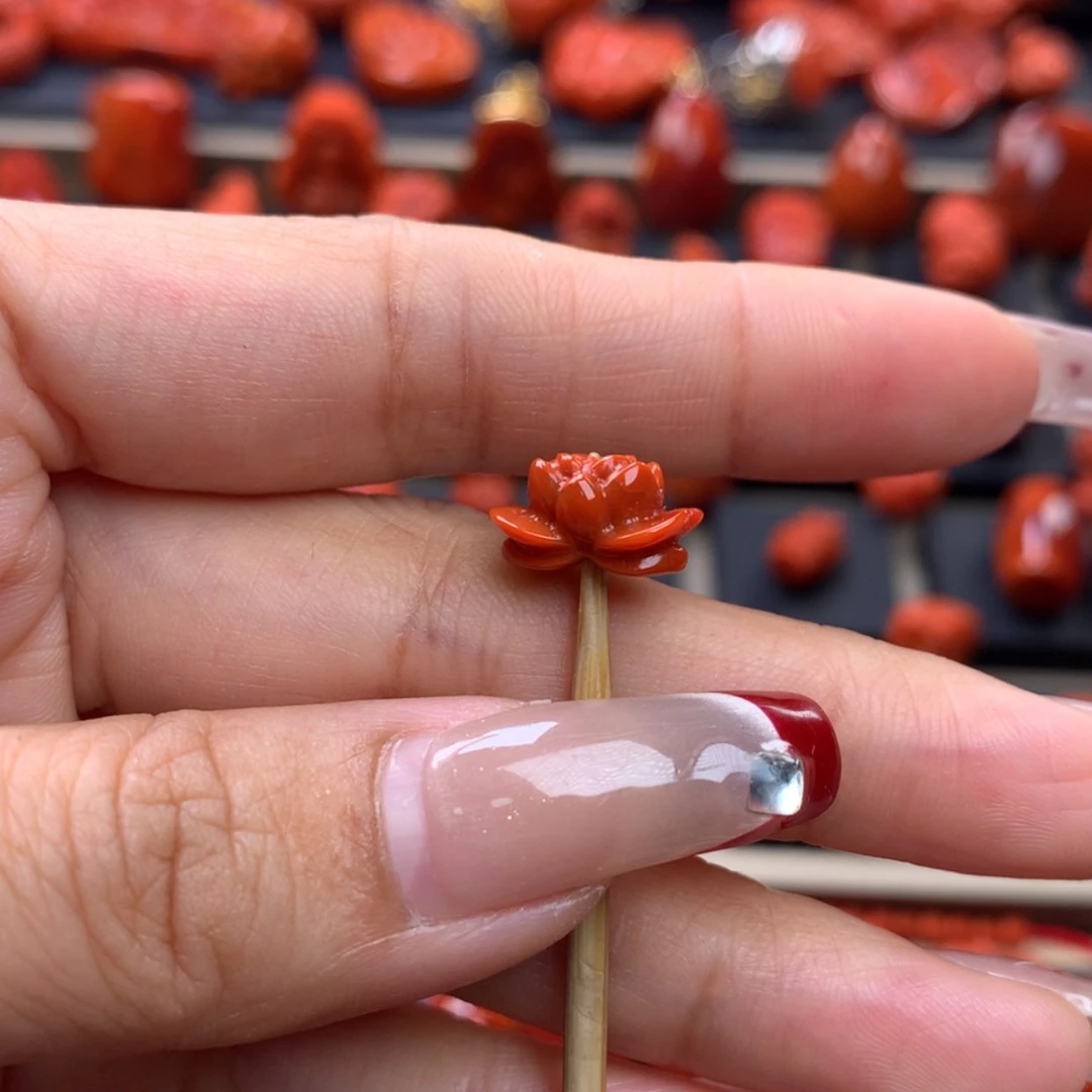 【闪购商品】南红玛瑙莲花背云12mm➕未镶嵌