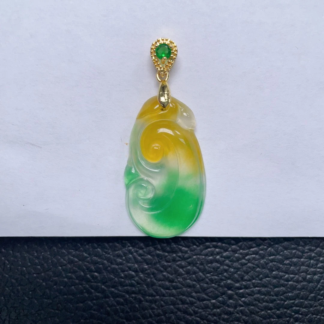 【小杨严选】黄绿如意吊坠精美时尚百搭