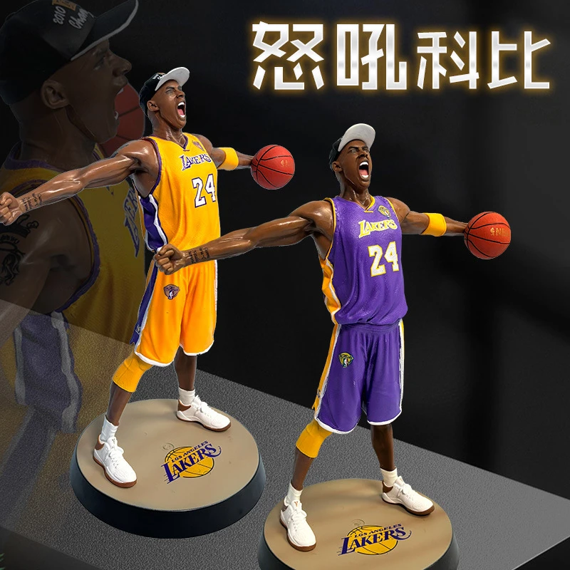 篮球明星科比手办黑曼巴怒吼科比人偶模型可动人偶摆件