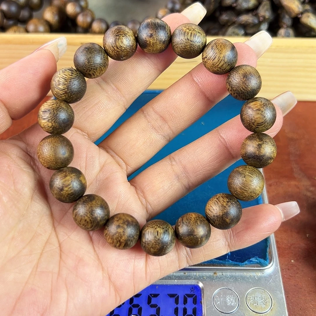 沉香沉香碎屑卡12圆珠单圈13g乌身老料