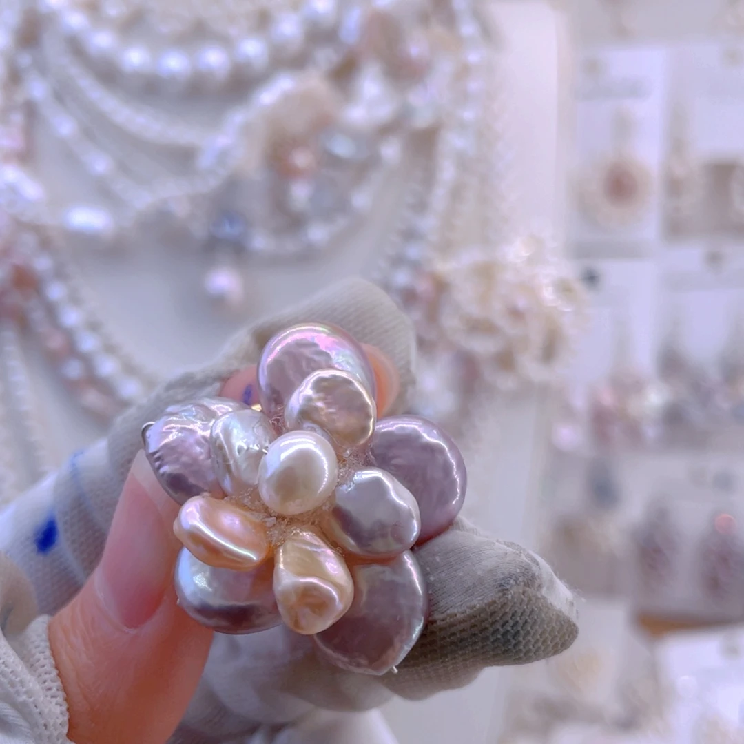 未镶嵌耳饰淡水珍珠胸针