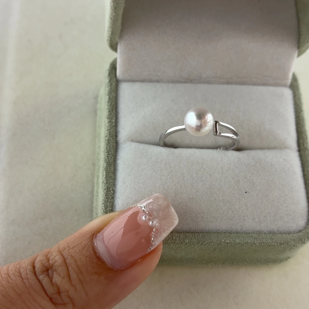 海水珍珠戒指银S925镶嵌