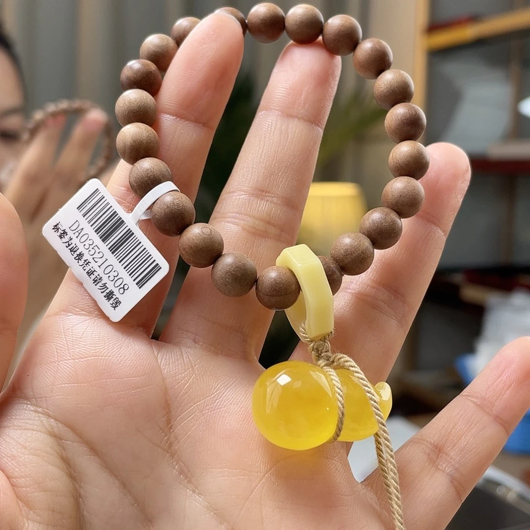 琥珀裸石未镶嵌蜜蜡手串