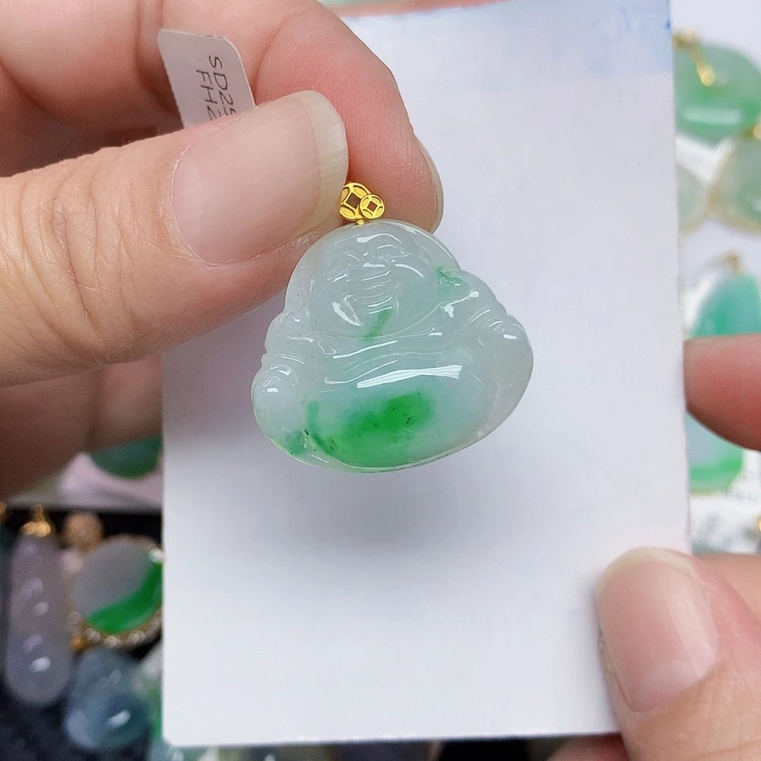 翡翠18K金镶嵌颈饰367882