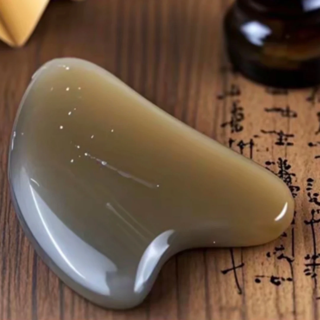 高原牛角面部按摩板 搭配精华油使用 牛角梳