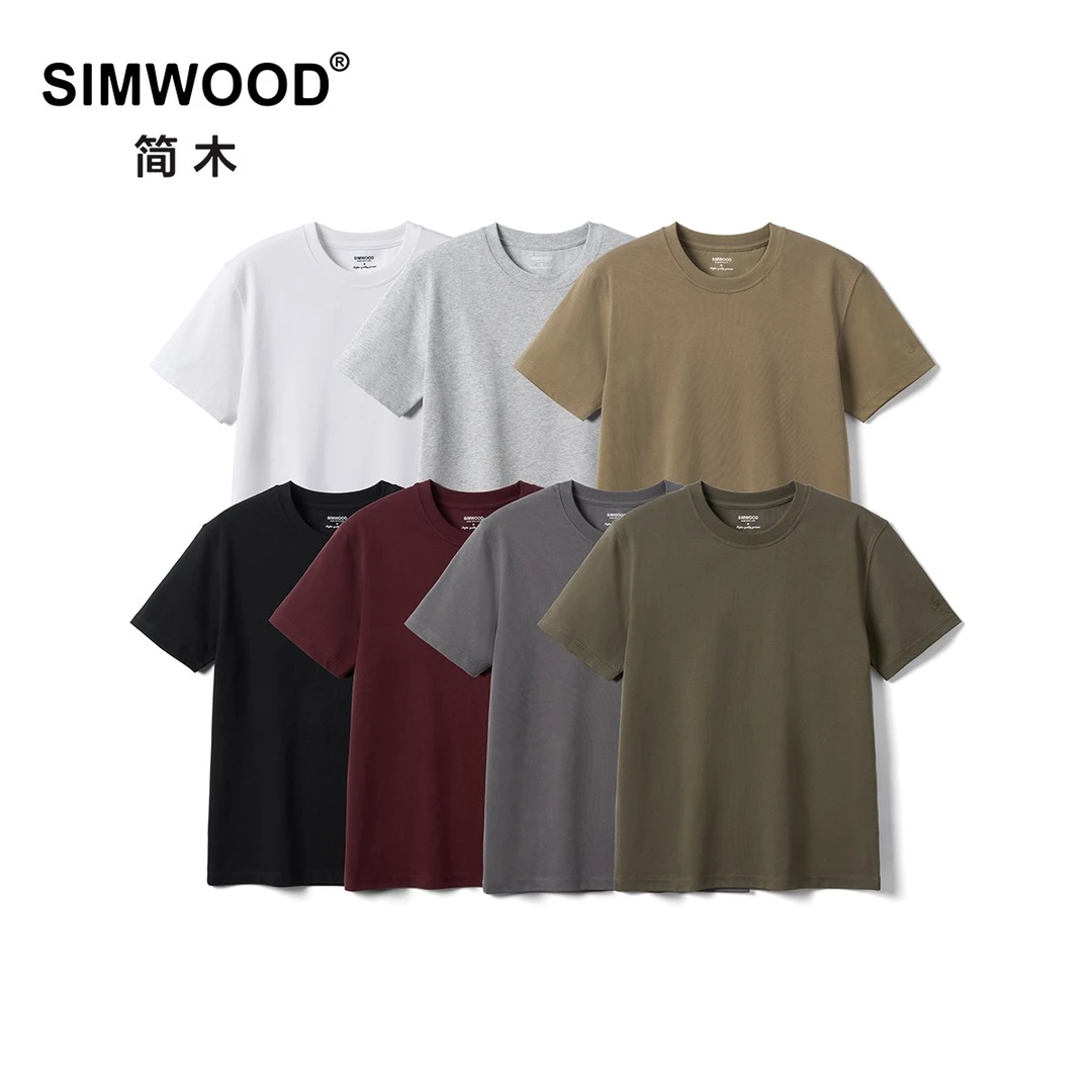 SIMWOOD/简木【全新合体版】春夏230g长绒棉sorona短袖T恤SO210078