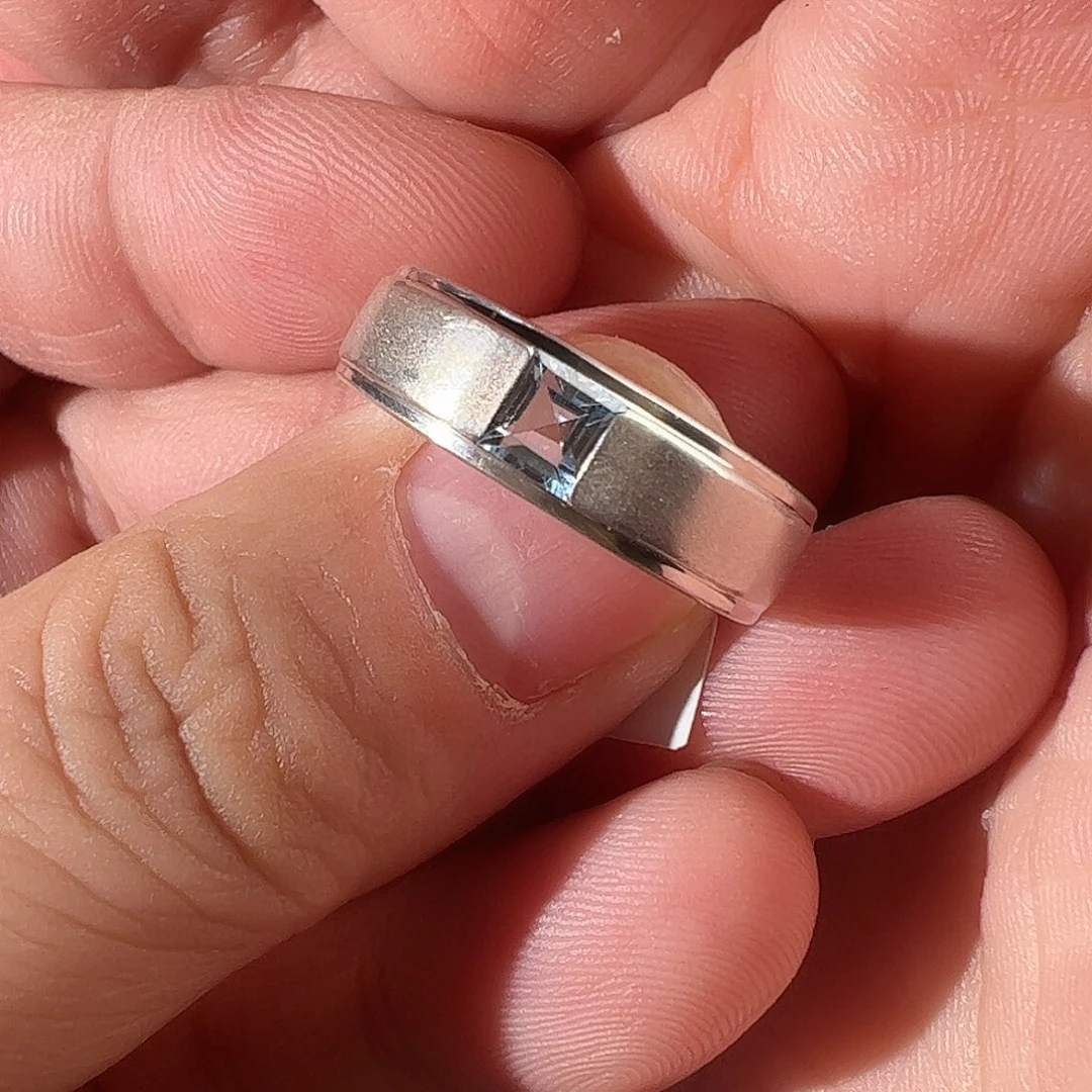 K****）浅蓝银戒指925定金，跑单不退