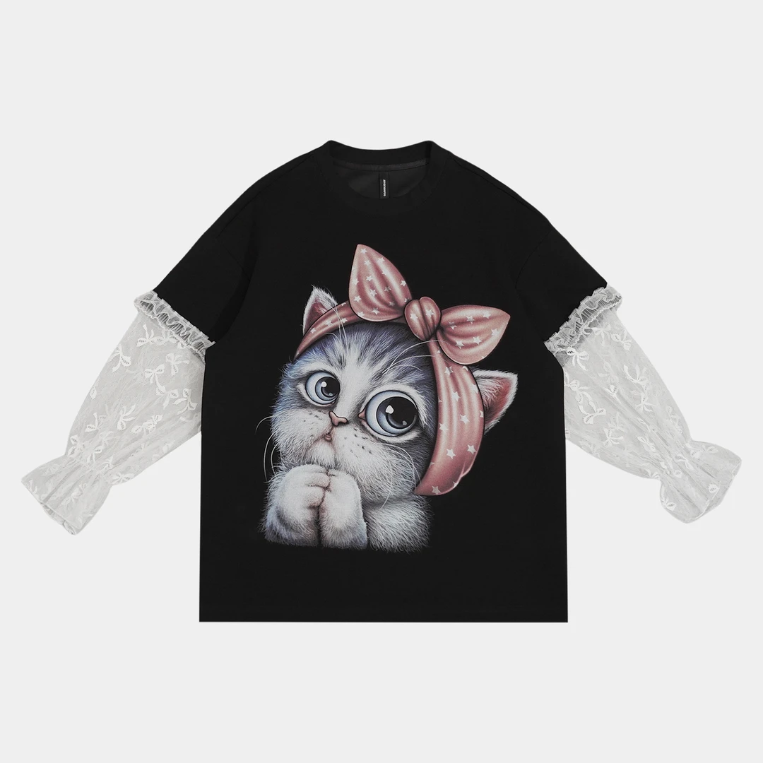 GGAHOLIDAY 时尚宽松休闲夏季美式复古假两件百搭显瘦T恤-152543