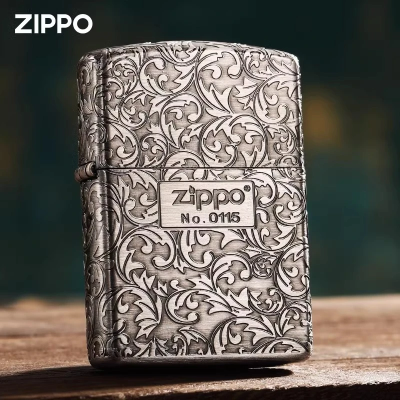 ZIPPO/之宝熏银五面精雕唐草盔甲限量编号防风煤油火机DY9902DK