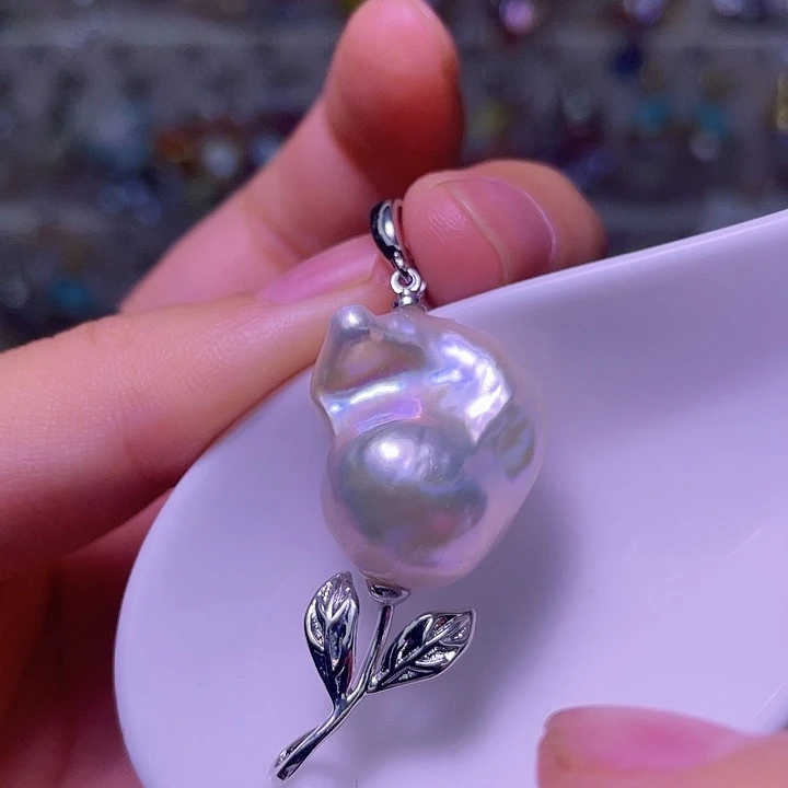 合金淡水珍珠颈饰06