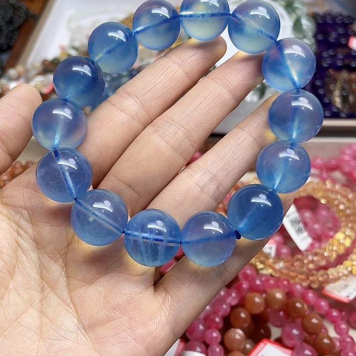 格***房海蓝宝石手链未镶嵌海蓝宝16m