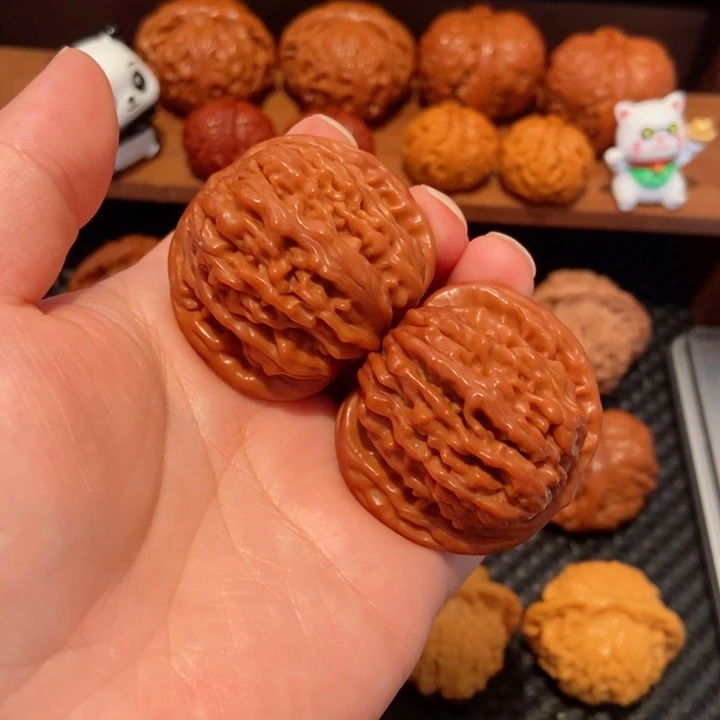 三***岳文玩核桃把件41.6尺寸四座楼0306