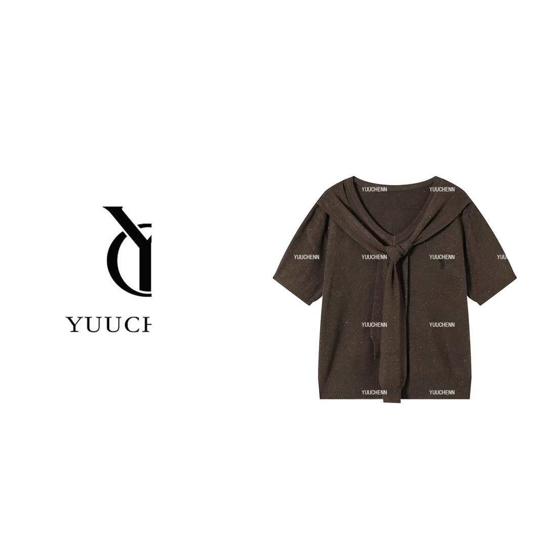 YUUCHENN 时尚韩版圆领针织毛针织衫女休闲风上衣JYY-25C-W887