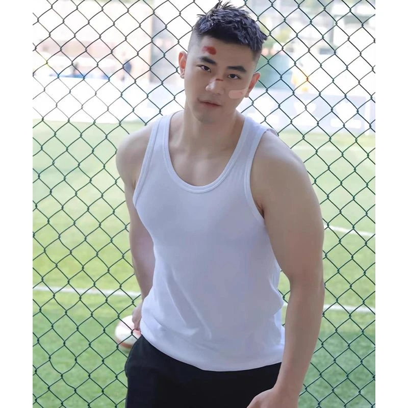 特大码300斤基础款运动背心男款夏季高弹纯棉白工字型无袖t恤汗衫