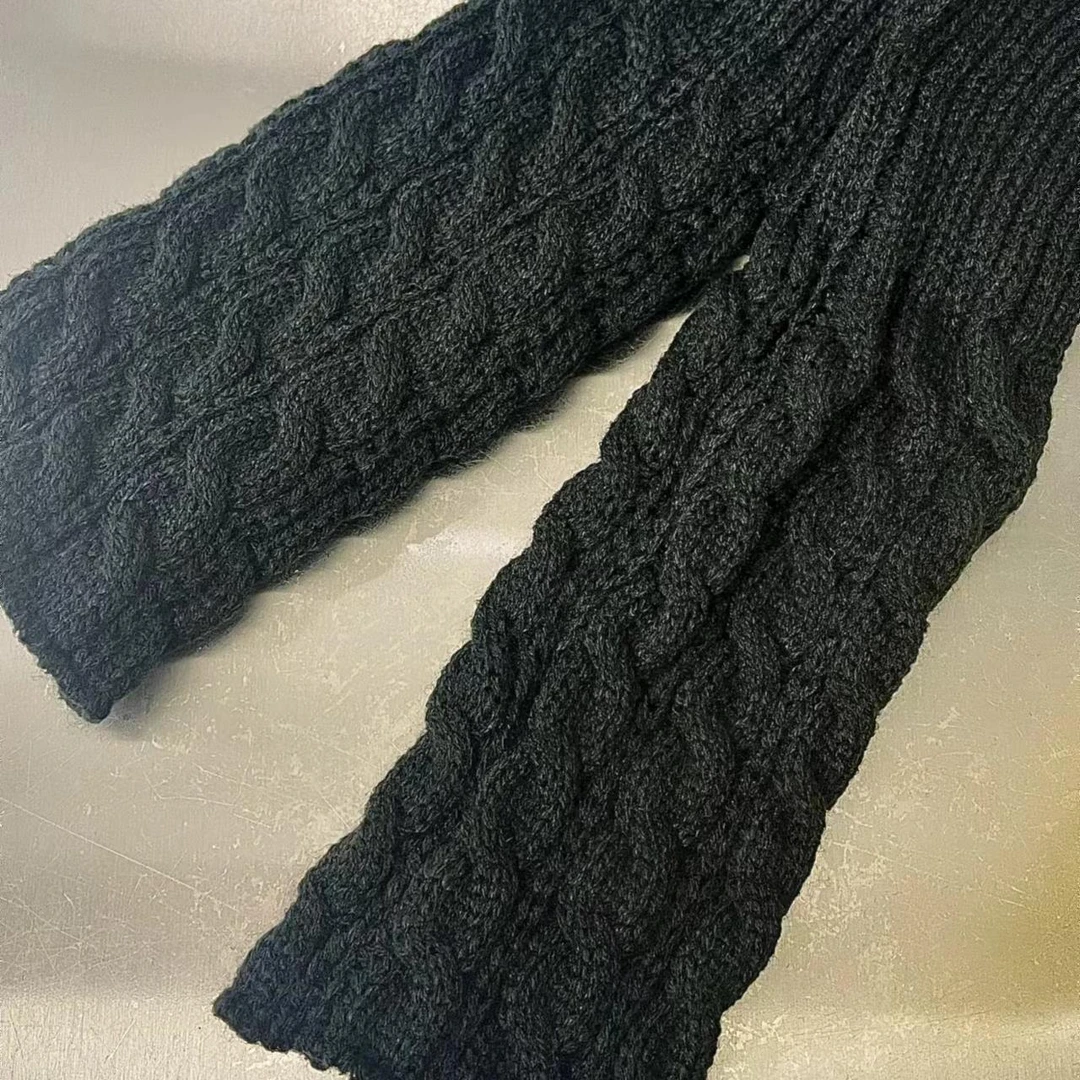 冬季新品百搭拼麻花针织袜套64835