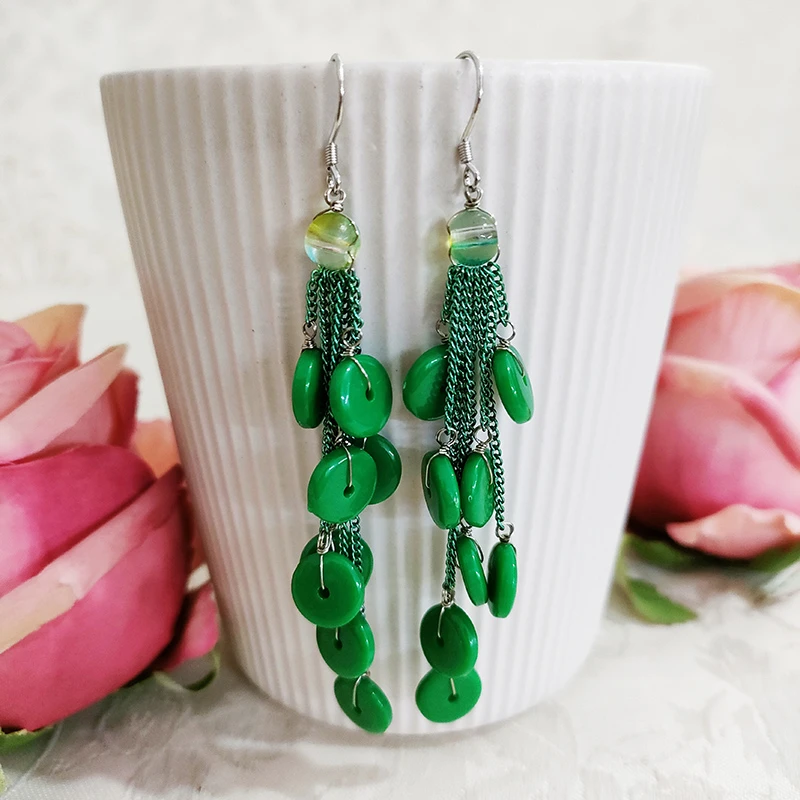 铜合金耳饰 民族风气质手工平安扣流苏耳环3083