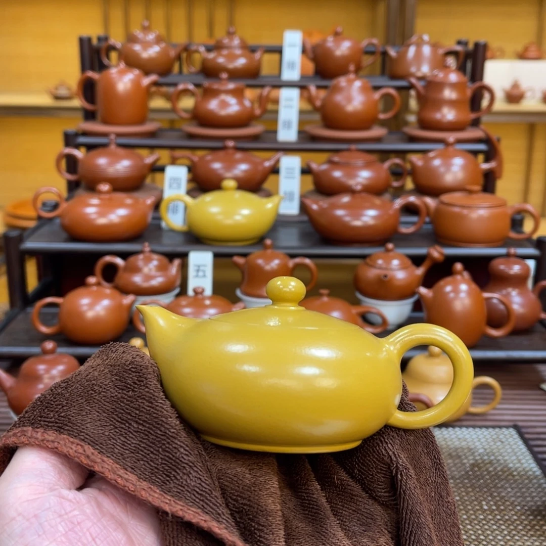茶壶紫砂潮州手拉壶  黄