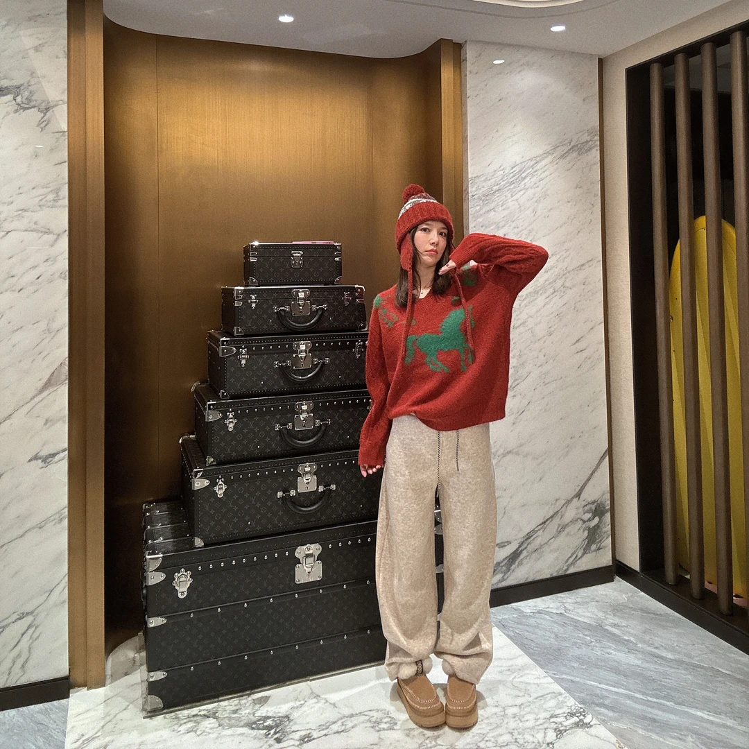 BETTER JOELAY-加绒【灰雾银河】羊毛休闲直筒裤子宽松百搭KKH2516