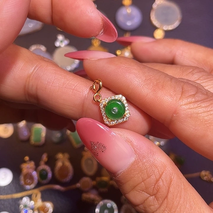 翡翠银S925镶嵌颈饰