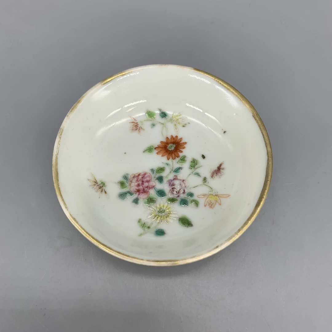 32509031*民国粉彩花卉纹碟/瓷器三/江苏省文物总店/MM