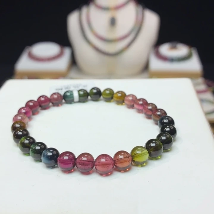 未镶嵌手链碧玺6.8mm±