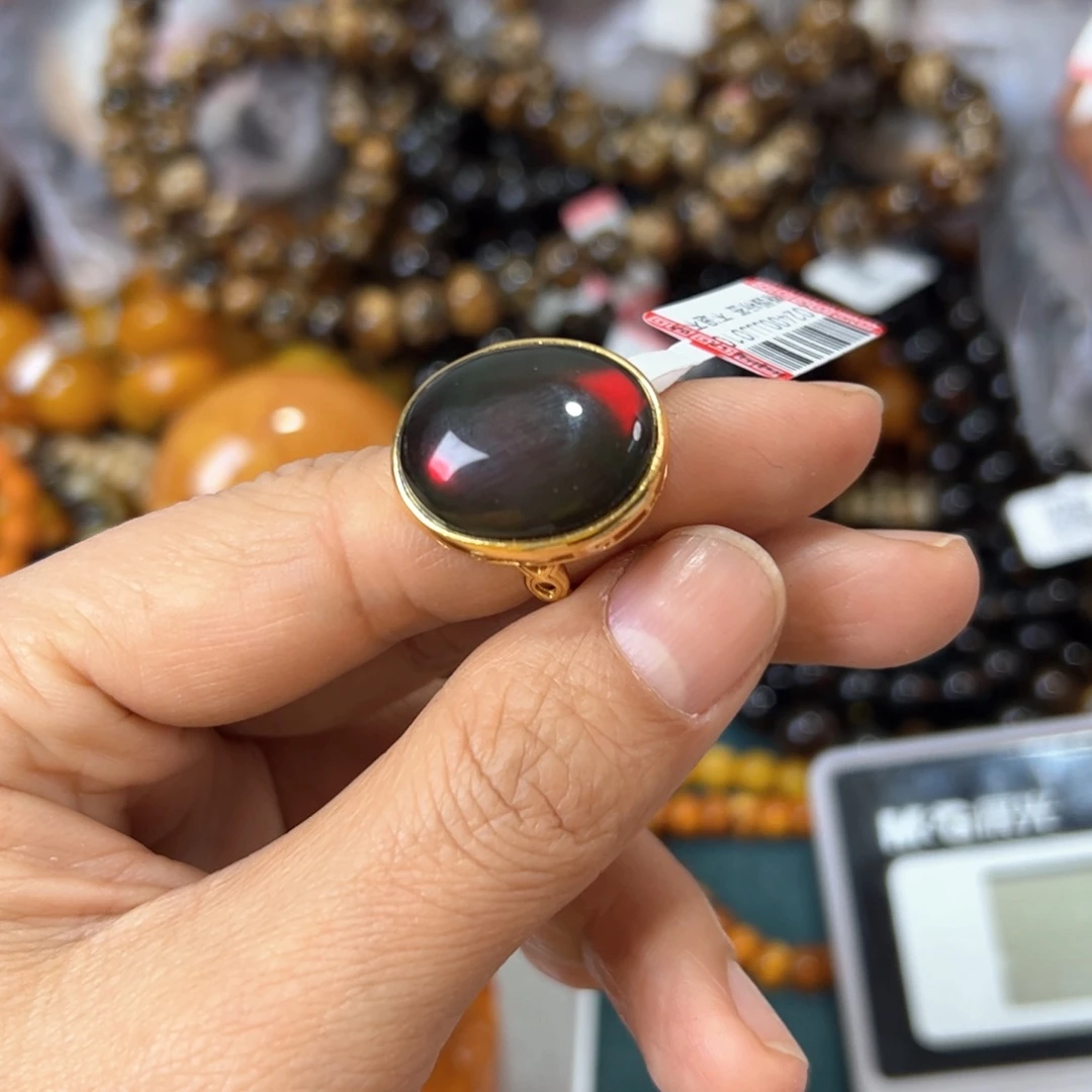 琥珀珠宝奇石银S925镶嵌8**2388