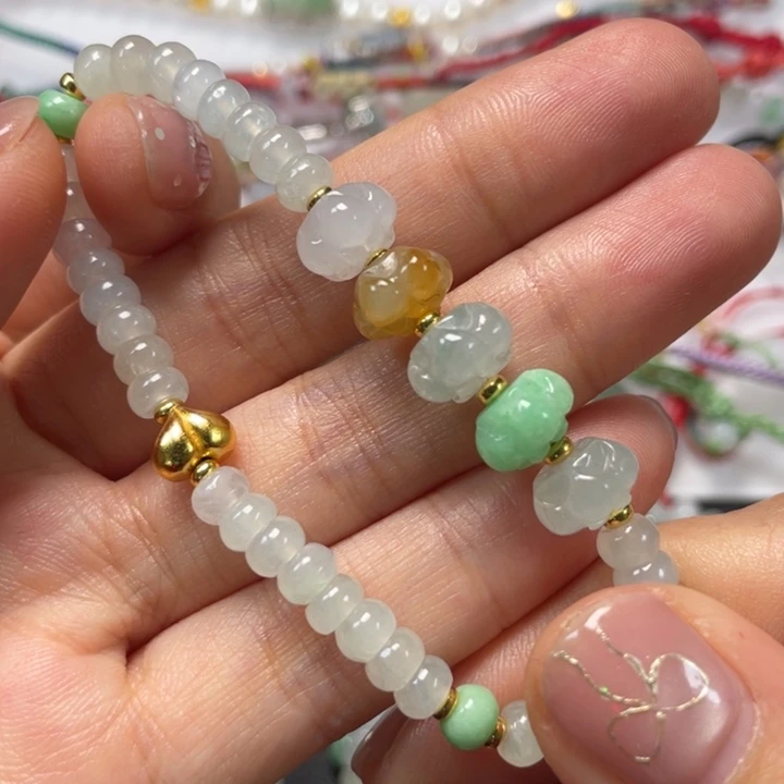 翡翠银S925镶嵌手串799990999