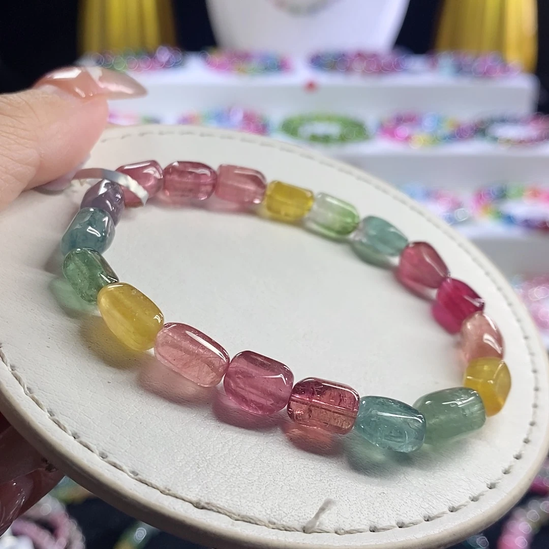 未镶嵌手链碧玺荧光糖豆